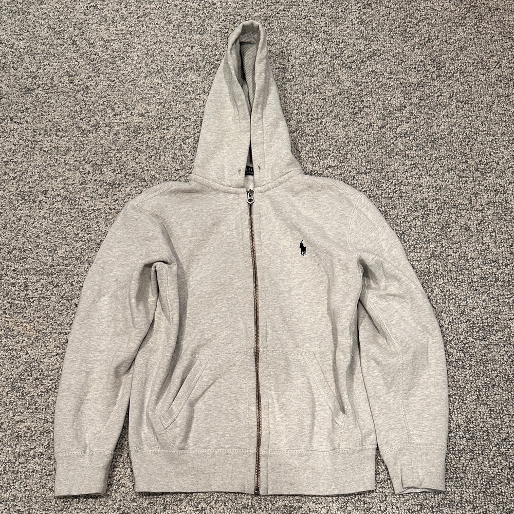 Polo by Ralph Lauren Light Gray Zip-Up Hoodie